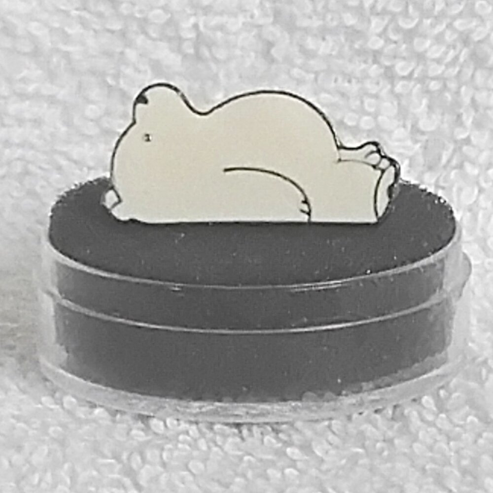 Polar Bear Gun Metal & Enamel Pin!!